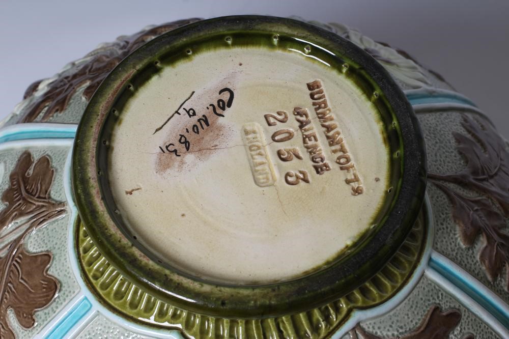 A BURMANTOFTS FAIENCE JARDINIERE AND STAND Image