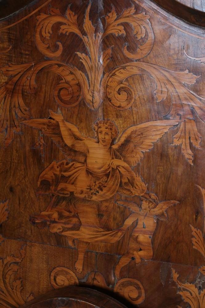 A DUTCH WALNUT AND FLORAL MARQUETRY SINGLE BEDSTEAD Image