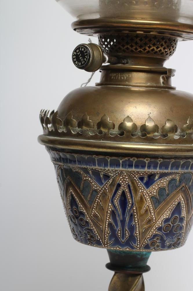 A LATE VICTORIAN DOULTON LAMBETH STONEWARE OIL LAMP BASE Image