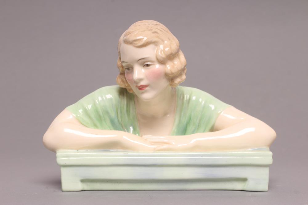 GLADYS - A ROYAL DOULTON CHINA BUST, HN1740, inscribed and printed marks in green, 4 3/4" high (Est. Image