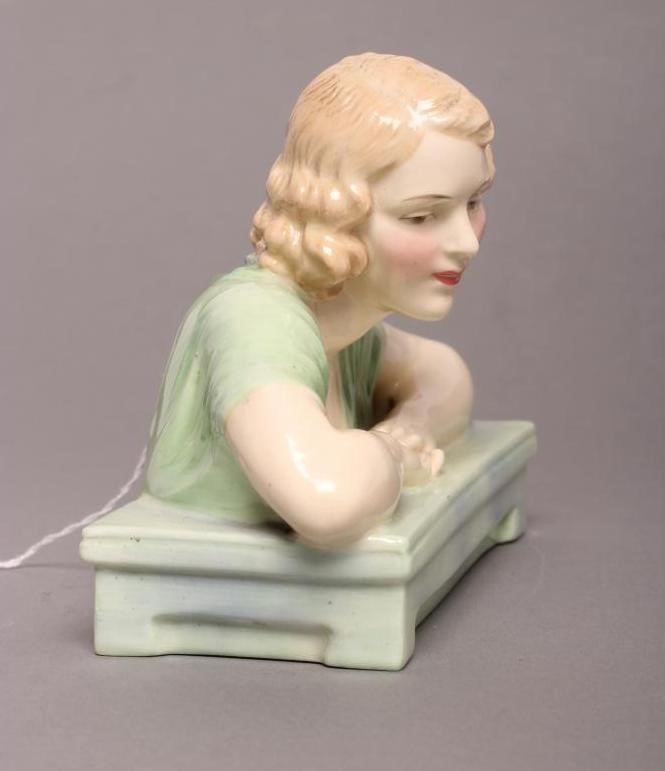 GLADYS - A ROYAL DOULTON CHINA BUST, HN1740, inscribed and printed marks in green, 4 3/4" high (Est. Image