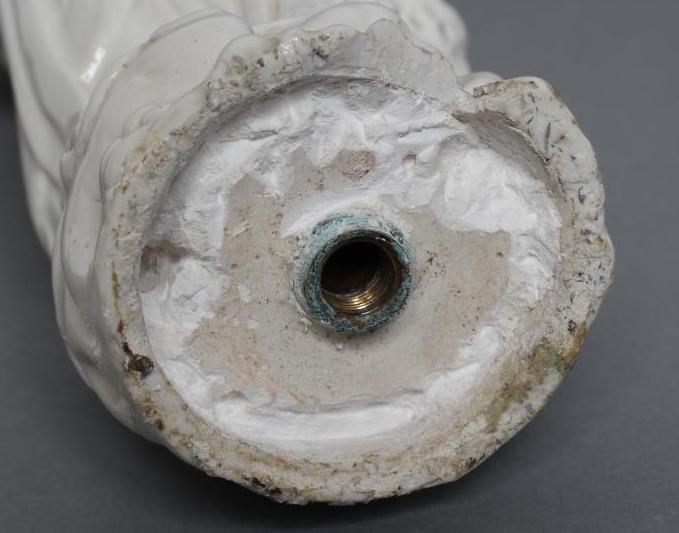 A CHINESE BLANC DE CHINE PORCELAIN FIGURE modelled as a female deity wearing a beaded bodice Image