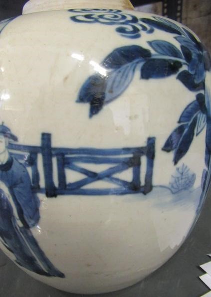 A CHINESE PORCELAIN JAR of rounded cylindrical form Image