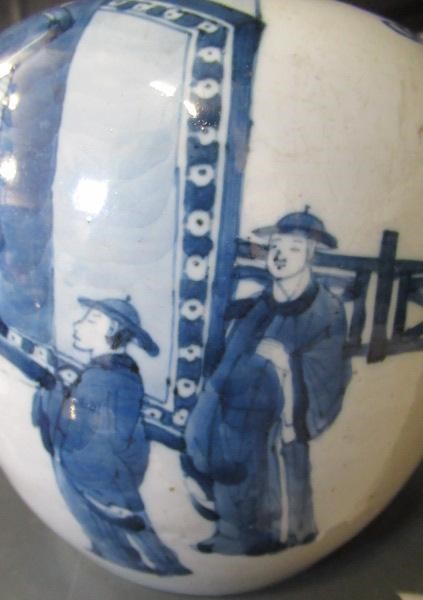 A CHINESE PORCELAIN JAR of rounded cylindrical form Image