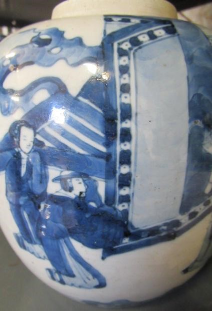 A CHINESE PORCELAIN JAR of rounded cylindrical form Image
