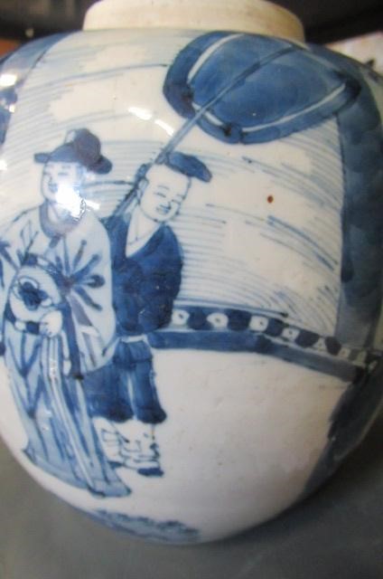 A CHINESE PORCELAIN JAR of rounded cylindrical form Image