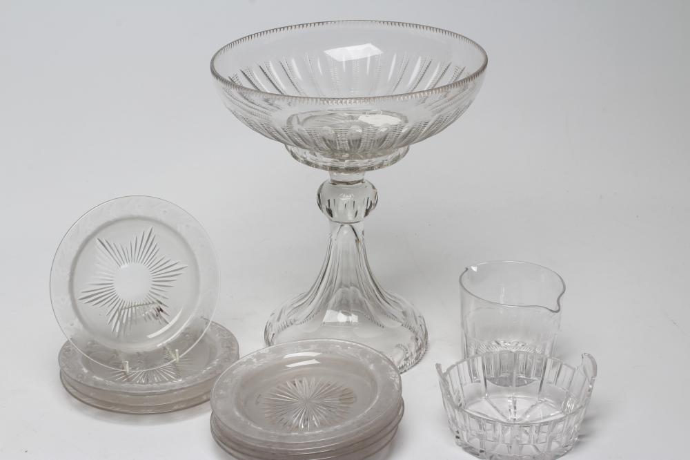 A SET OF NINE VICTORIAN CIRCULAR GLASS ICE PLATES Image