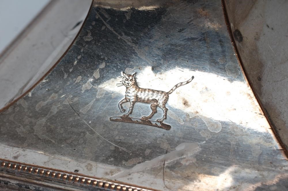 A PAIR OF EDWARDIAN PLATED ON COPPER TWO BRANCH CANDELABRA Image