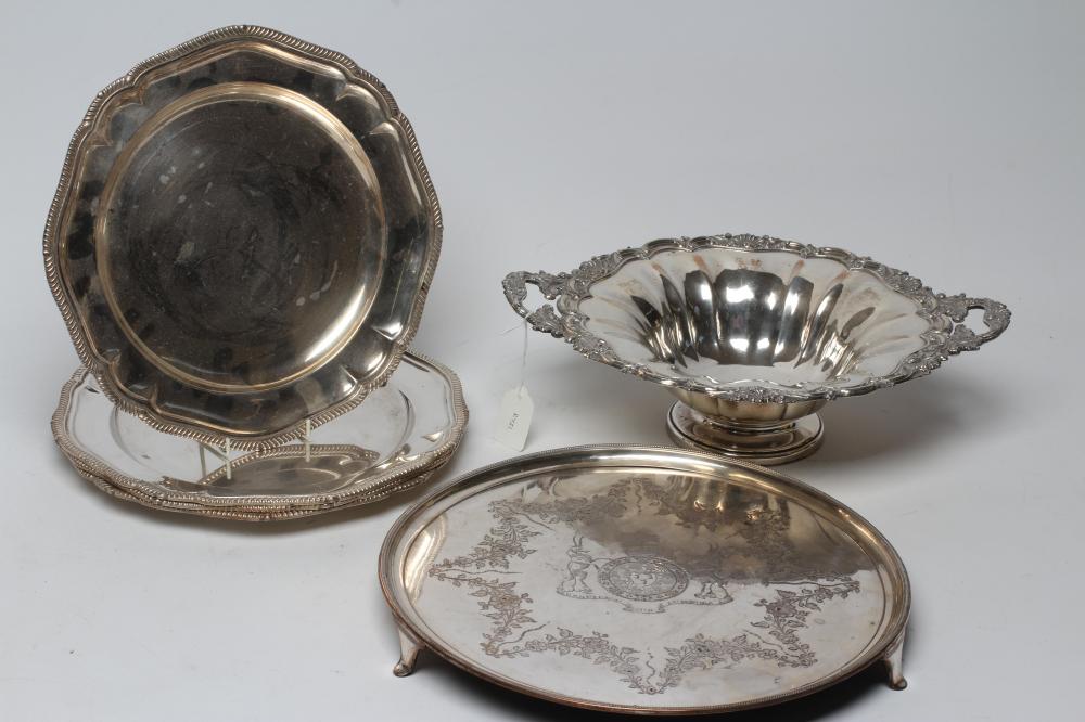 A SET OF FOUR PLATED ON COPPER PLATES Image