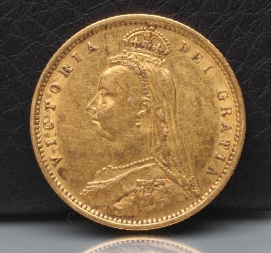 A VICTORIA SHIELD BACK JH GOLD HALF SOVEREIGN Image