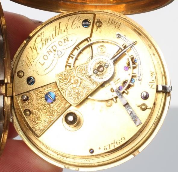 A VICTORIAN 18CT GOLD KEY WIND HUNTER POCKET WATCH Image