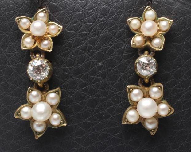 A PAIR OF LATE VICTORIAN STUD EARRINGS Image