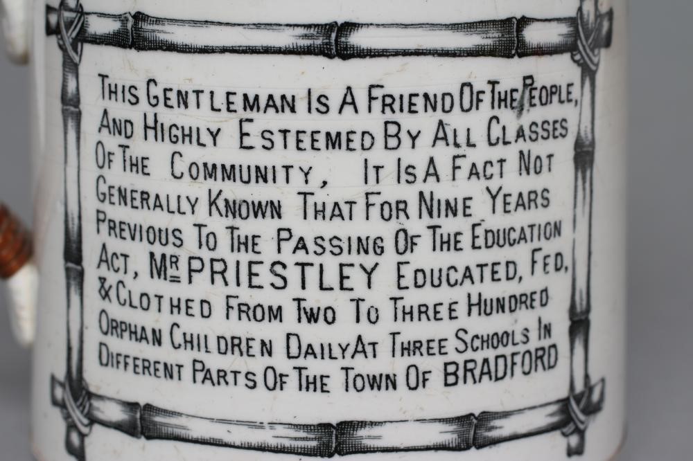 OF LOCAL LEEDS INTEREST - an Edwardian silver mounted earthenware mug of plain cylindrical form with Image