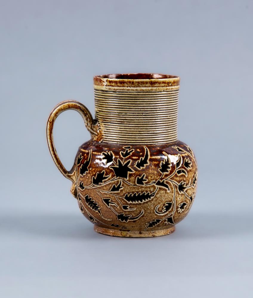 A NOTTINGHAM BROWN SALTGLAZE STONEWARE SMALL JUG Image