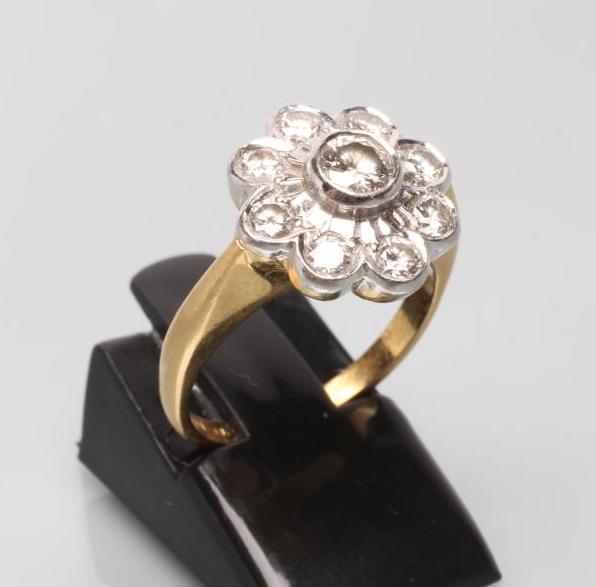 A DIAMOND CLUSTER RING Image