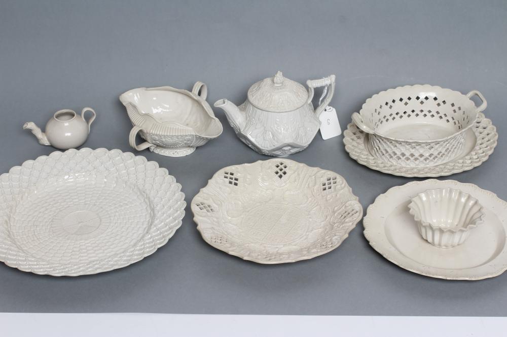 A COLLECTION OF STAFFORDSHIRE WHITE SALTGLAZE STONEWARE Image