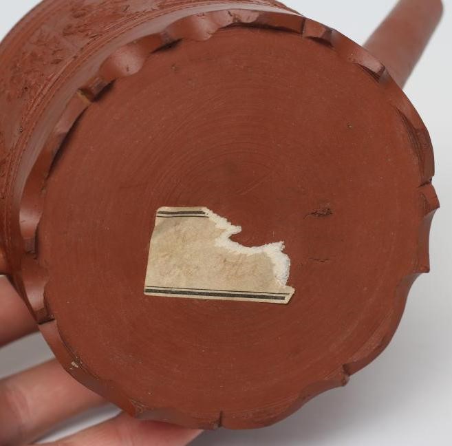 AN ENGLISH REDWARE TEAPOT AND COVER Image