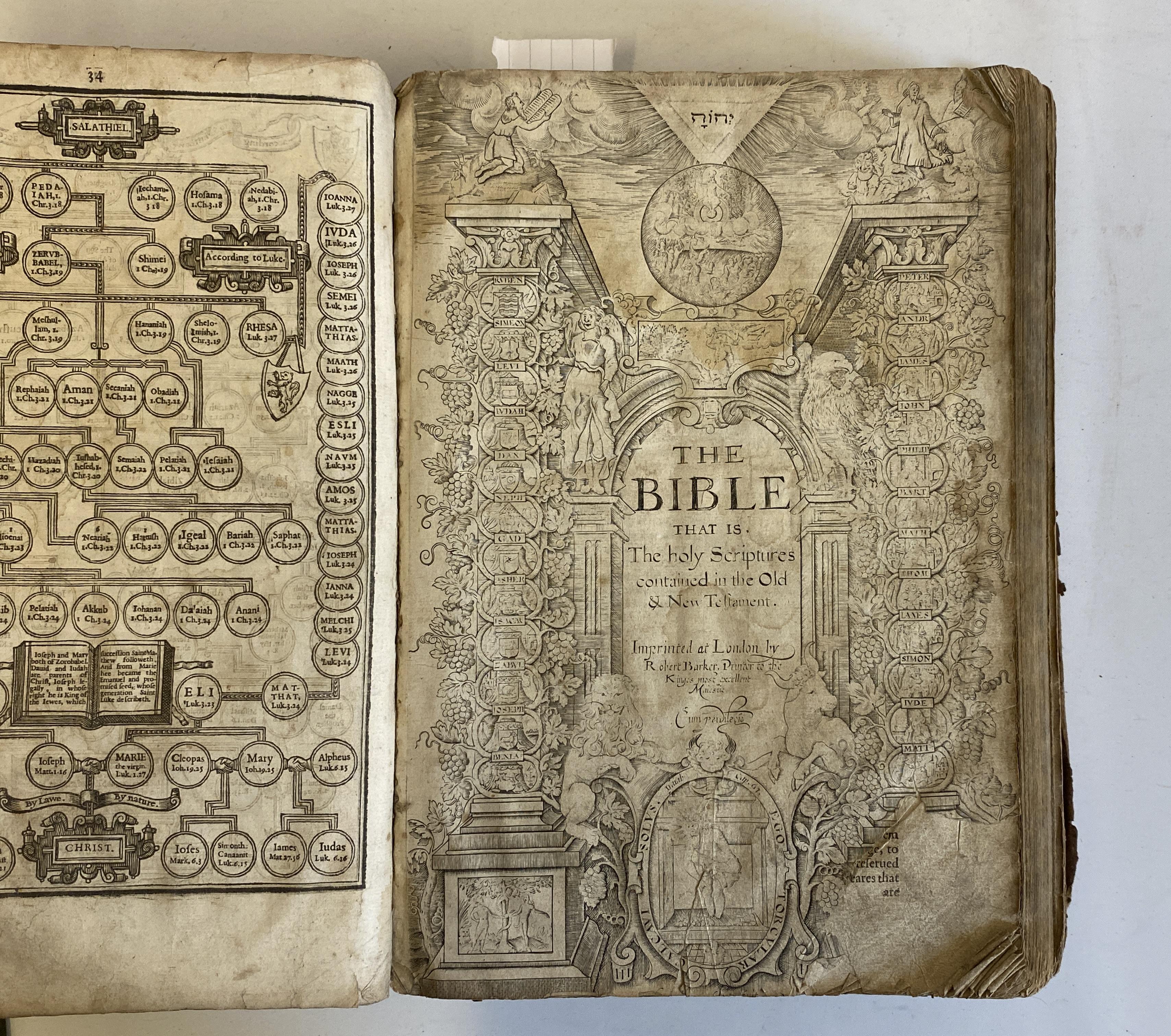 THE BIBLE THAT IS THE HOLY SCRIPTURES CONTAINED IN THE OLD AND NEW TESTAMENT - Folio Geneva Bible of Image