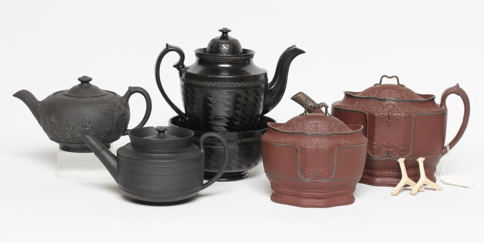 A COLLECTION OF STAFFORDSHIRE DRY BODIED STONEWARES Image