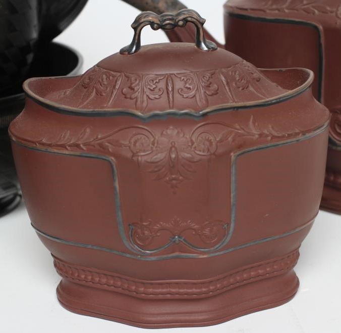 A COLLECTION OF STAFFORDSHIRE DRY BODIED STONEWARES Image