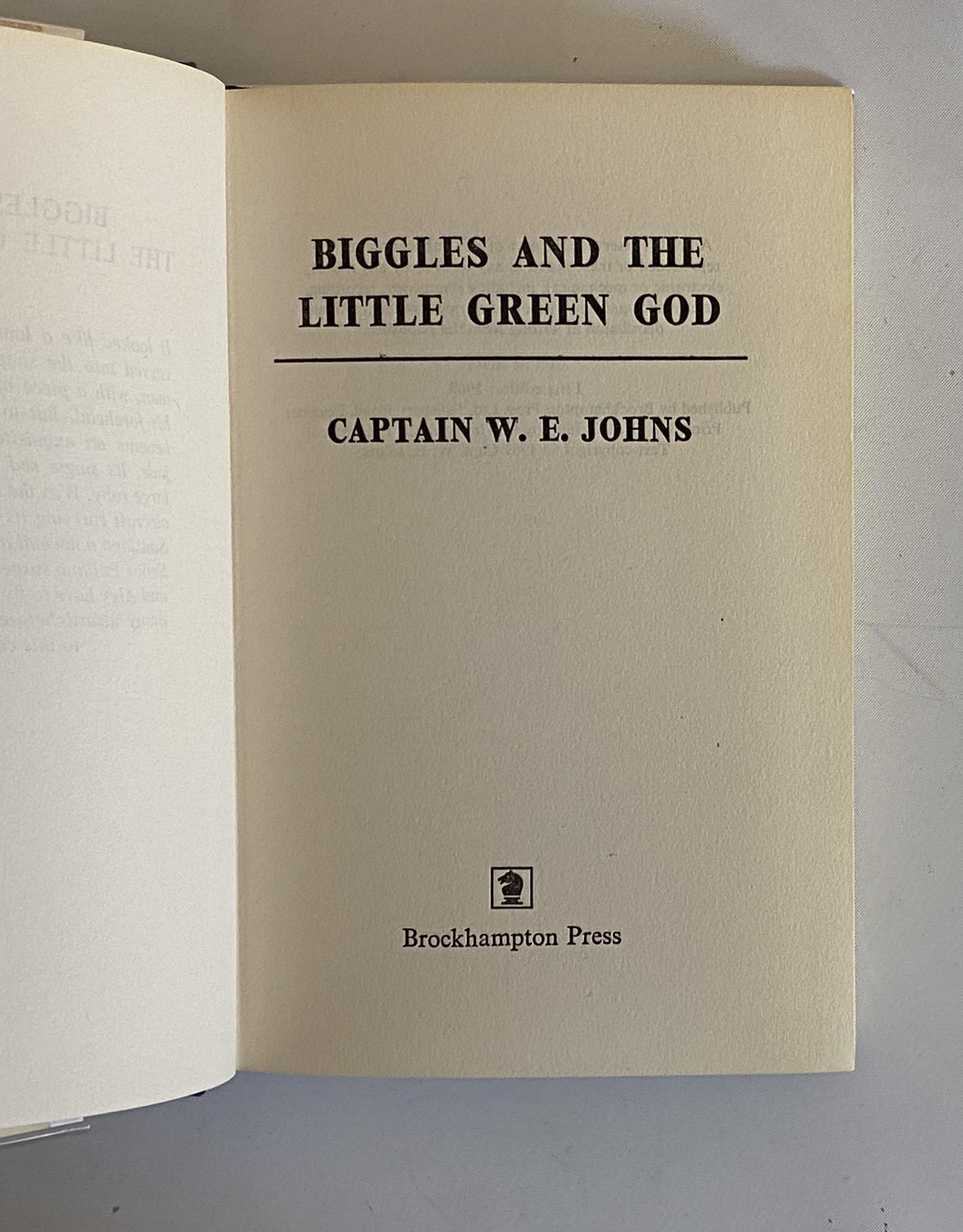 BIGGLES AND THE LITTLE GREEN GOD Image