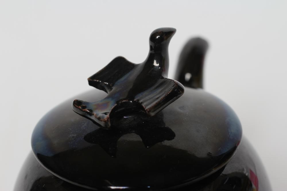A JACKFIELD BLACK TYPE SMALL TEAPOT AND COVER Image