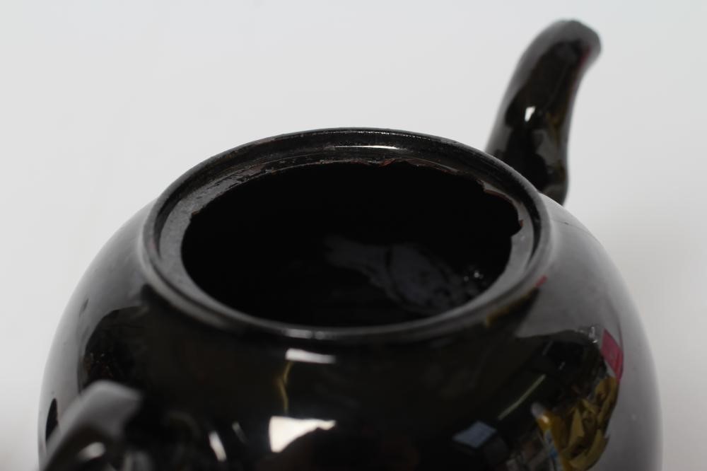 A JACKFIELD BLACK TYPE SMALL TEAPOT AND COVER Image