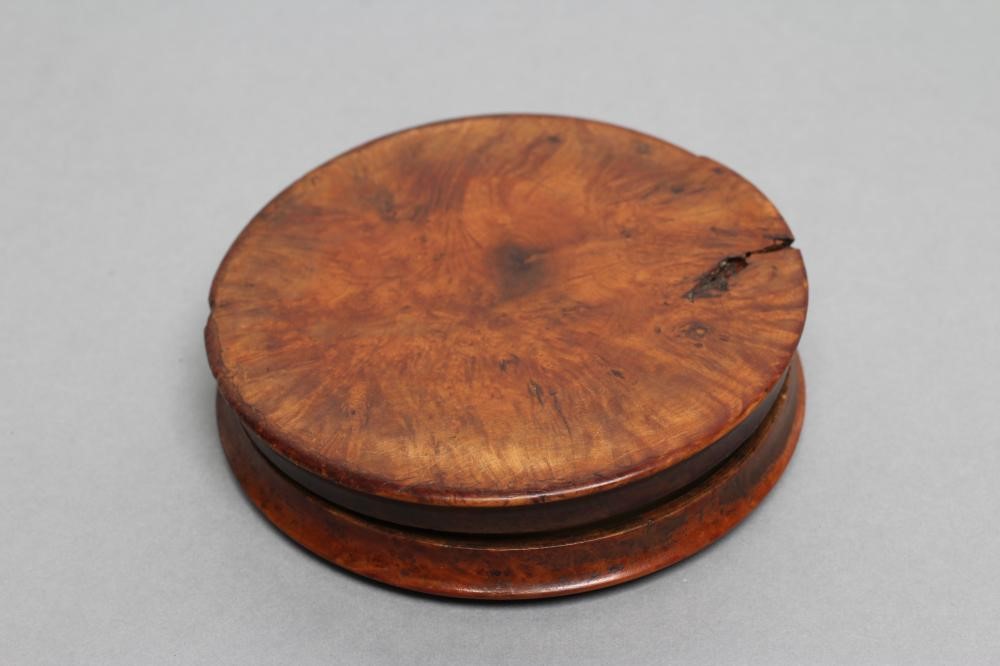 A NAPOLEONIC BOX & COVER of turned and pressed burr maple and tortoiseshell construction Image