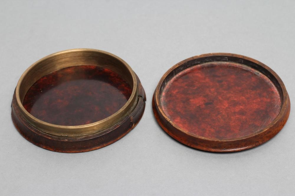 A NAPOLEONIC BOX & COVER of turned and pressed burr maple and tortoiseshell construction Image