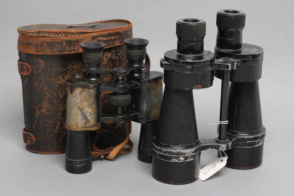 TWO PAIRS OF SECOND WORLD WAR BINOCULARS Image