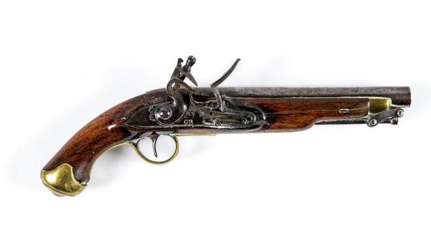 A FLINTLOCK 16 BORE LAND SERVICE PISTOL Image