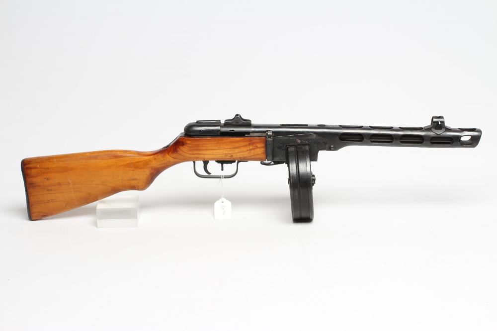 A DEACTIVATED PPSH41 RUSSIAN 7.62MM SUBMACHINE GUN of typical form Image