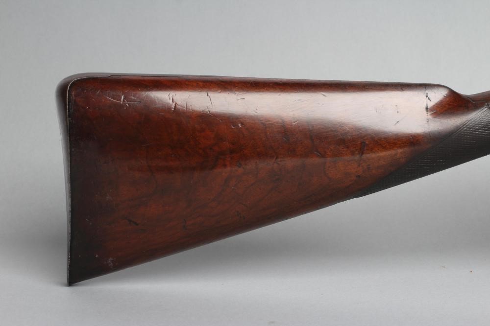A T & W HARRISON OF CARLISLE 12 BORE PERCUSSION DOUBLE BARRELLED SHOTGUN Image