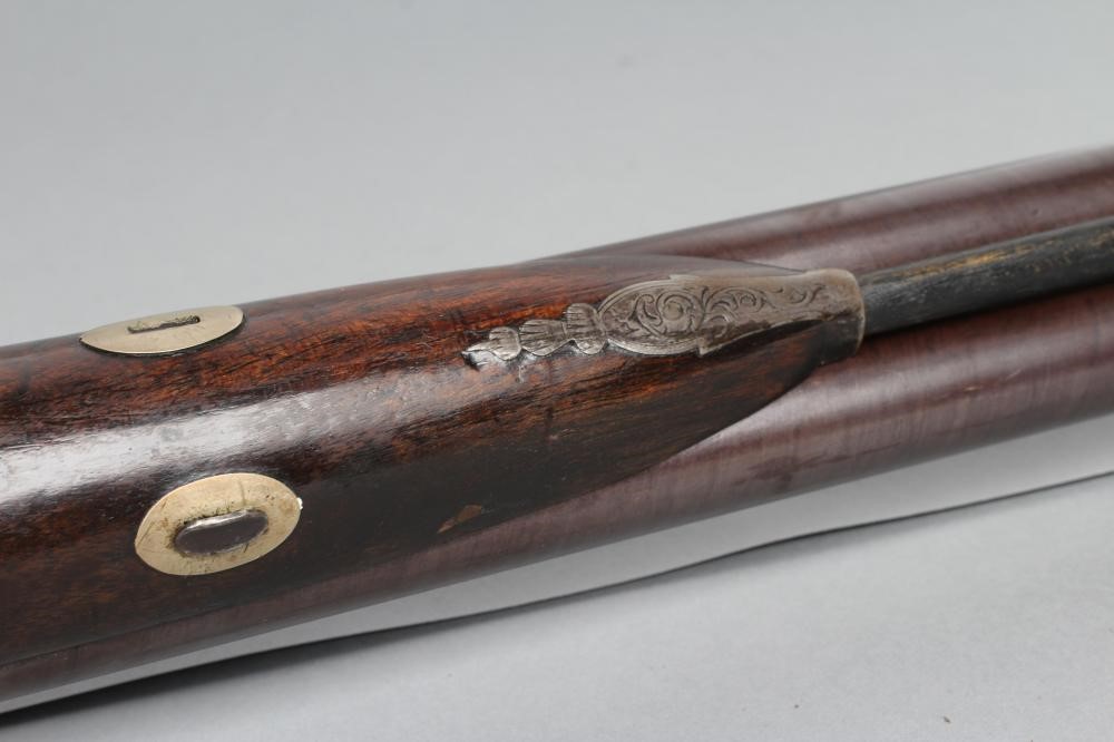 A T & W HARRISON OF CARLISLE 12 BORE PERCUSSION DOUBLE BARRELLED SHOTGUN Image