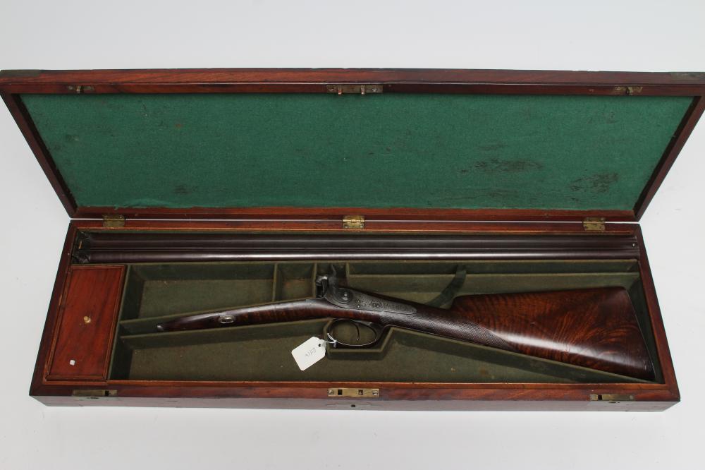 A WILLIAM HOLE OF BRISTOL 16 BORE PERCUSSION SHOTGUN Image