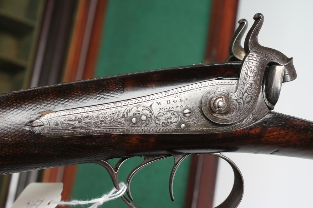 A WILLIAM HOLE OF BRISTOL 16 BORE PERCUSSION SHOTGUN Image