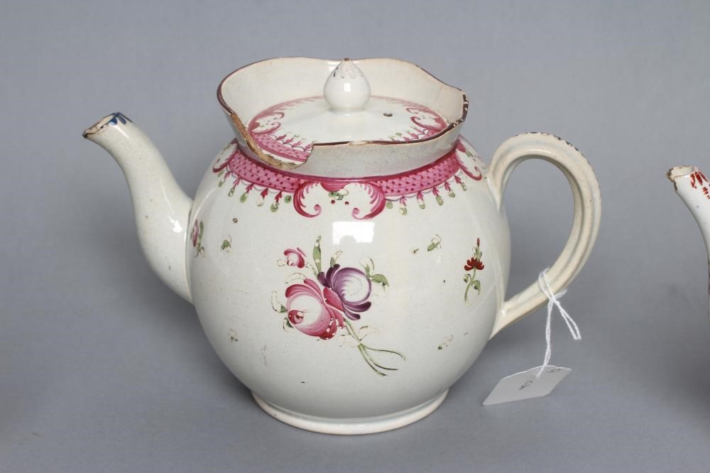 Two lowestoft porcelain teapots and covers Hartleys Auctioneers & Valuers