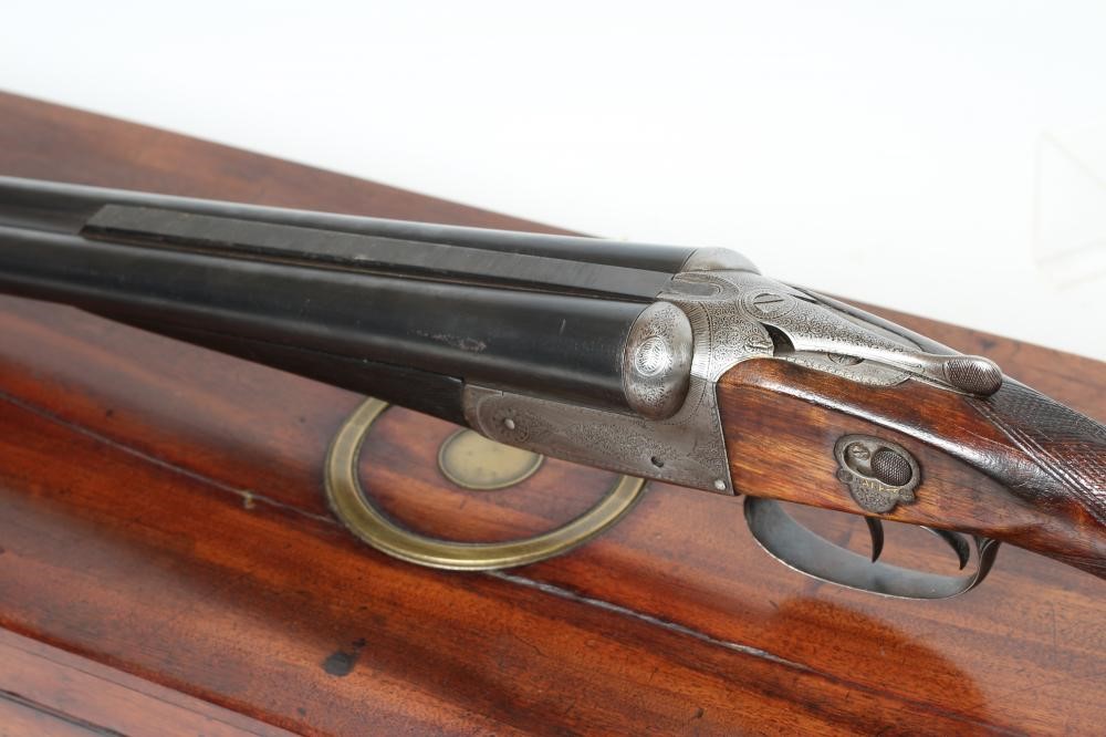 A HUNTER & SONS SIDE BY SIDE 12 BORE SHOTGUN Image