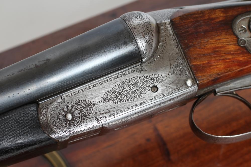 A HUNTER & SONS SIDE BY SIDE 12 BORE SHOTGUN Image