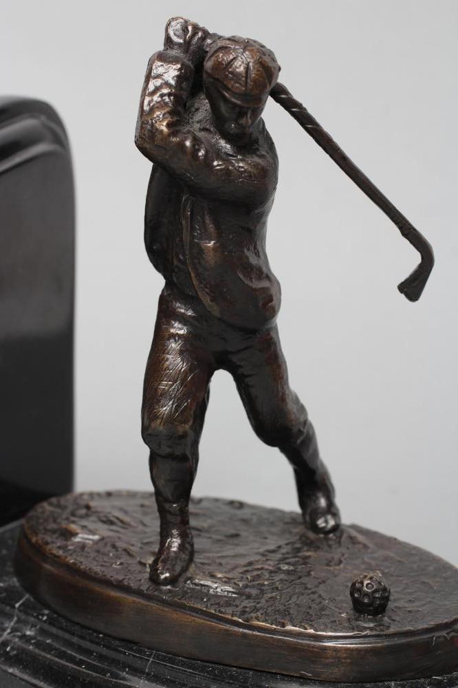 BY AND AFTER G. REECE - a pair of cast bronze figural bookends Image