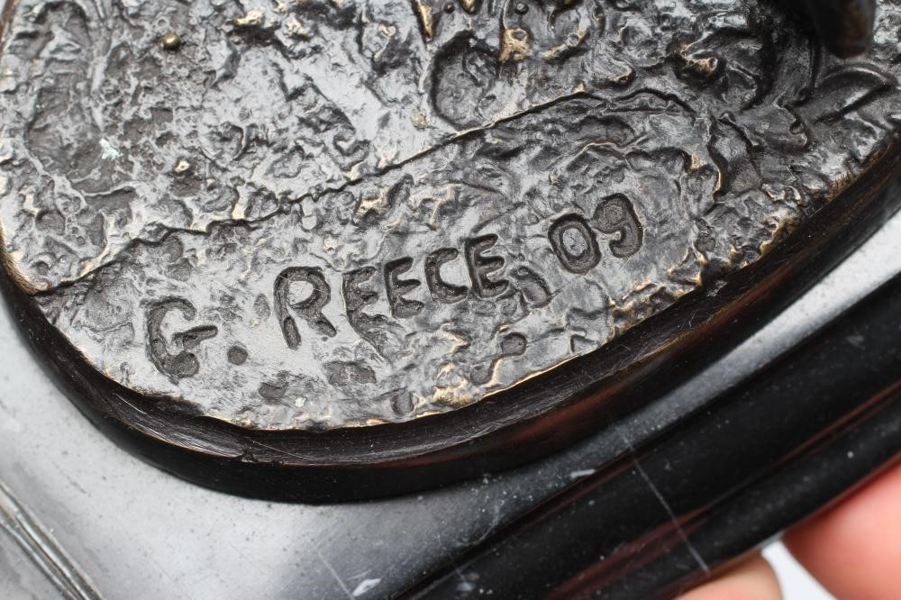 BY AND AFTER G. REECE - a pair of cast bronze figural bookends Image