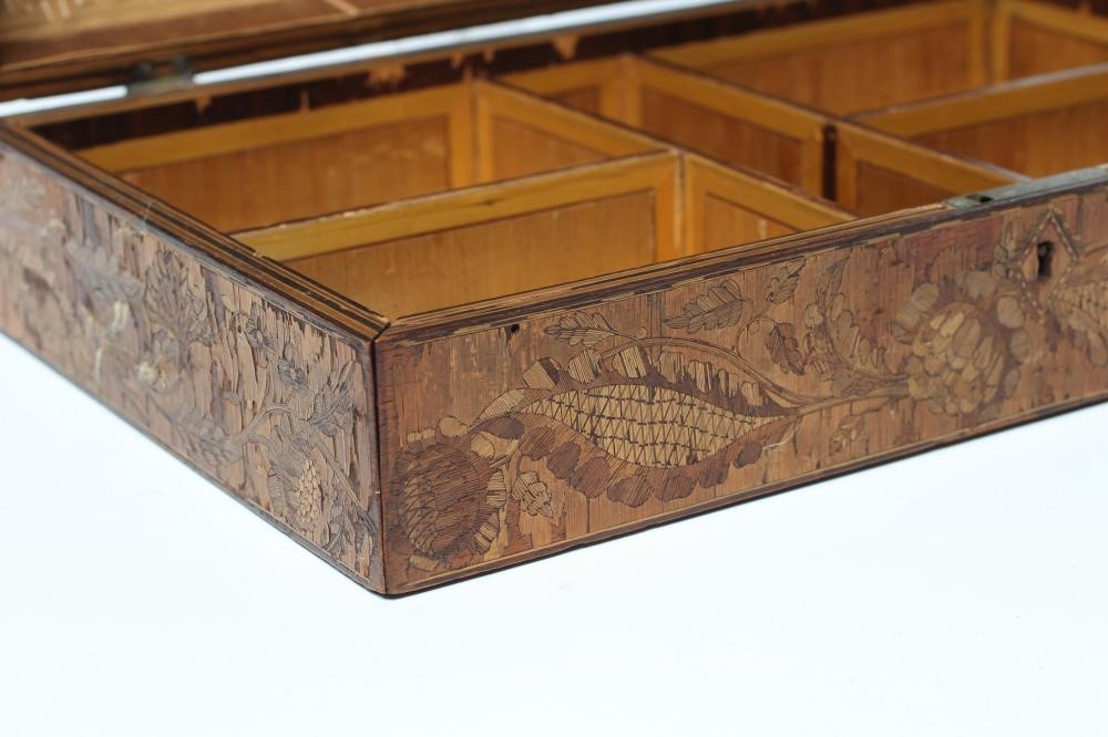 A NAPOLEONIC PRISONER OF WAR STRAW WORK BOX of plain oblong form Image