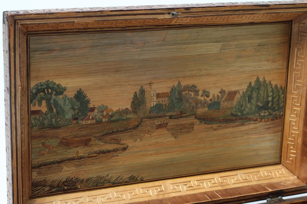 A NAPOLEONIC PRISONER OF WAR STRAW WORK BOX of plain oblong form Image