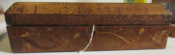 A NAPOLEONIC PRISONER OF WAR STRAW WORK BOX of plain oblong form Image