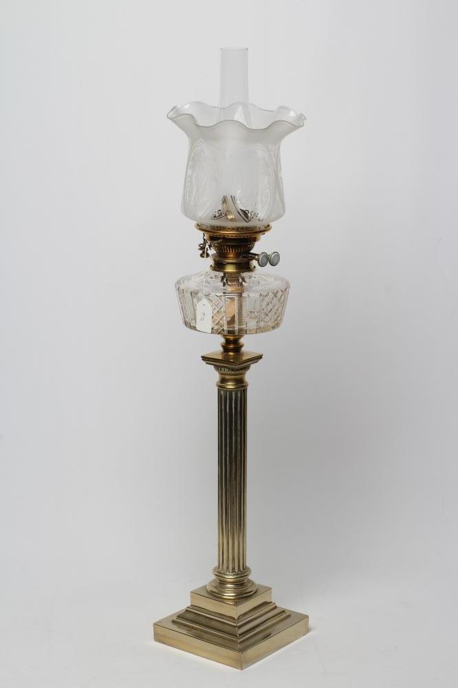 A SILVER PLATED TABLE LAMP Image