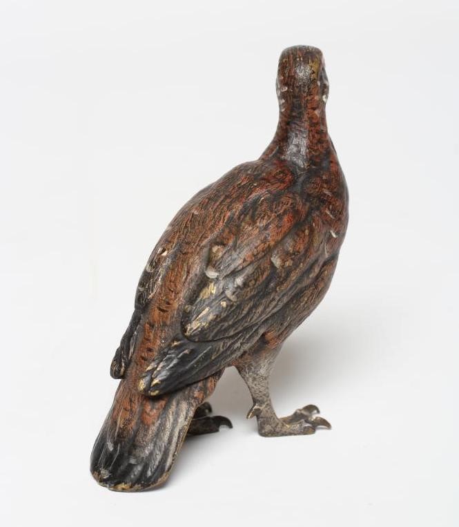 A COLD PAINTED BRONZE FIGURE OF A GROUSE Image