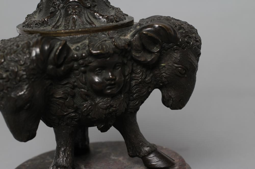 A FRENCH BRONZE INKWELL Image