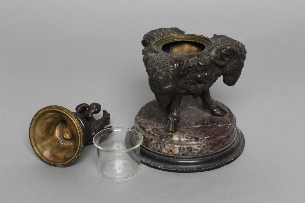 A FRENCH BRONZE INKWELL Image