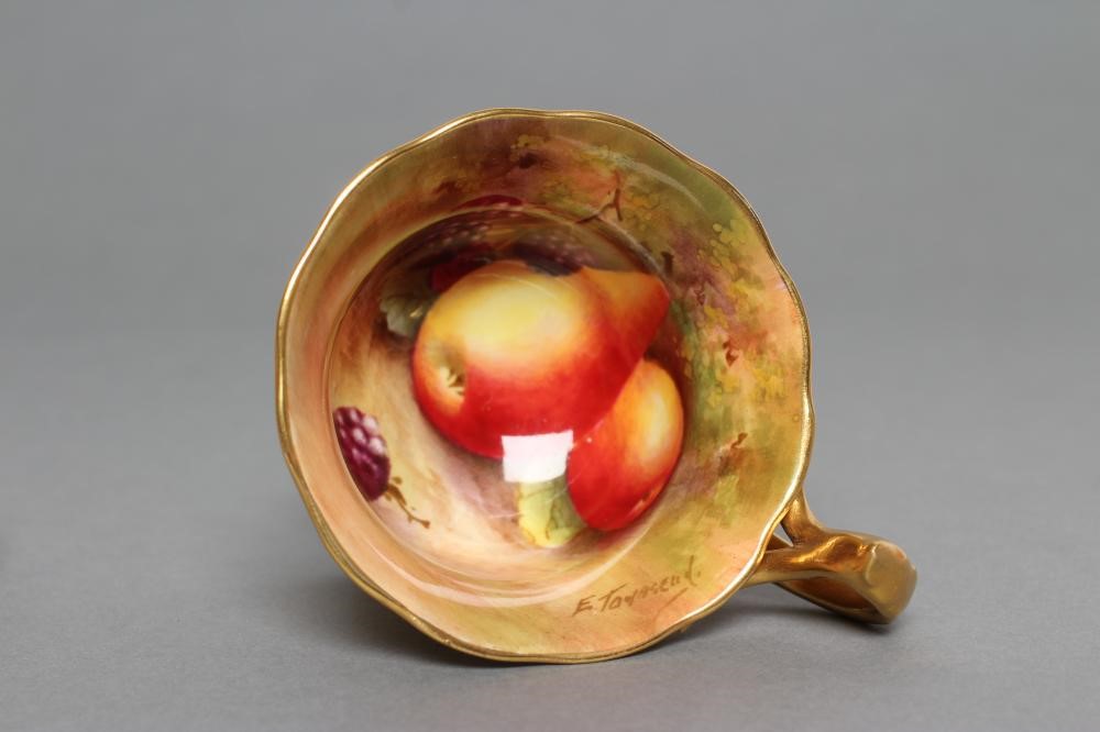 A ROYAL WORCESTER CHINA CABINET CUP AND SAUCER Image