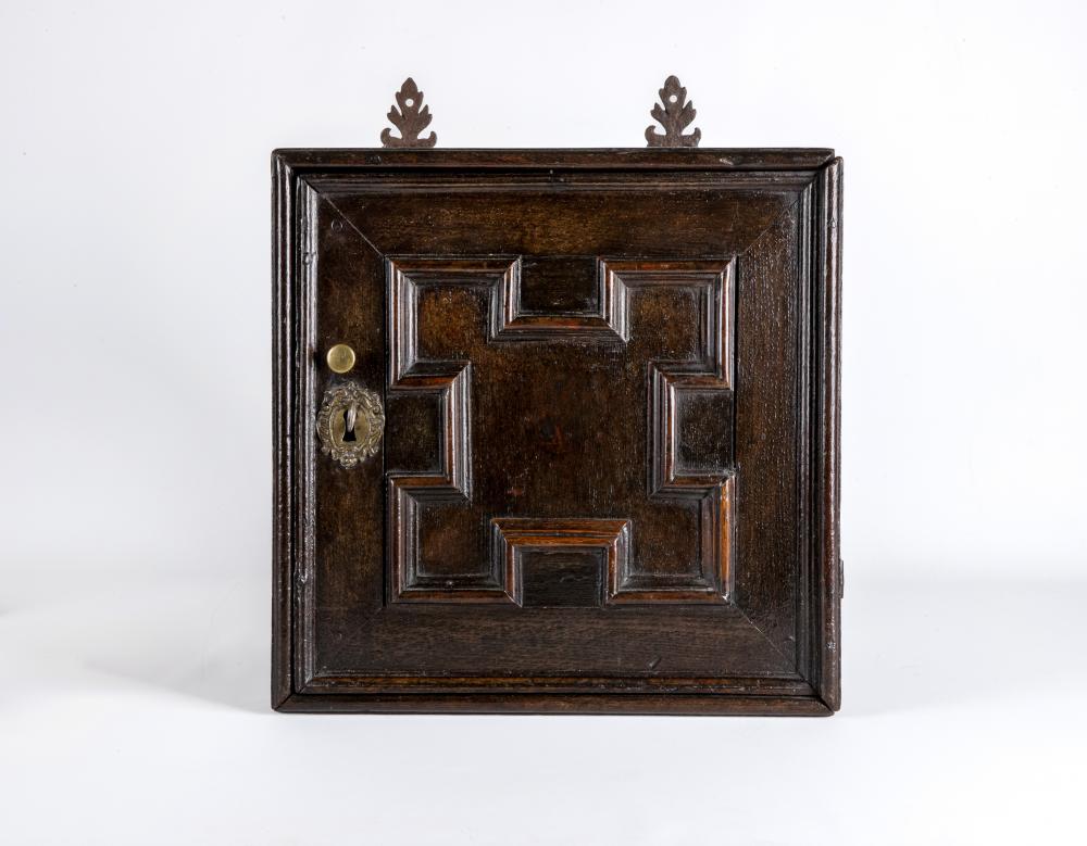 AN OAK SPICE CUPBOARD Image